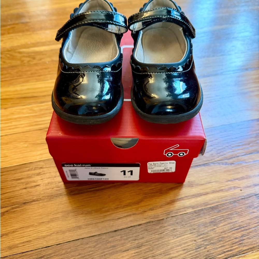 See Kai Run Black Kids Party Mary Jane Shoes